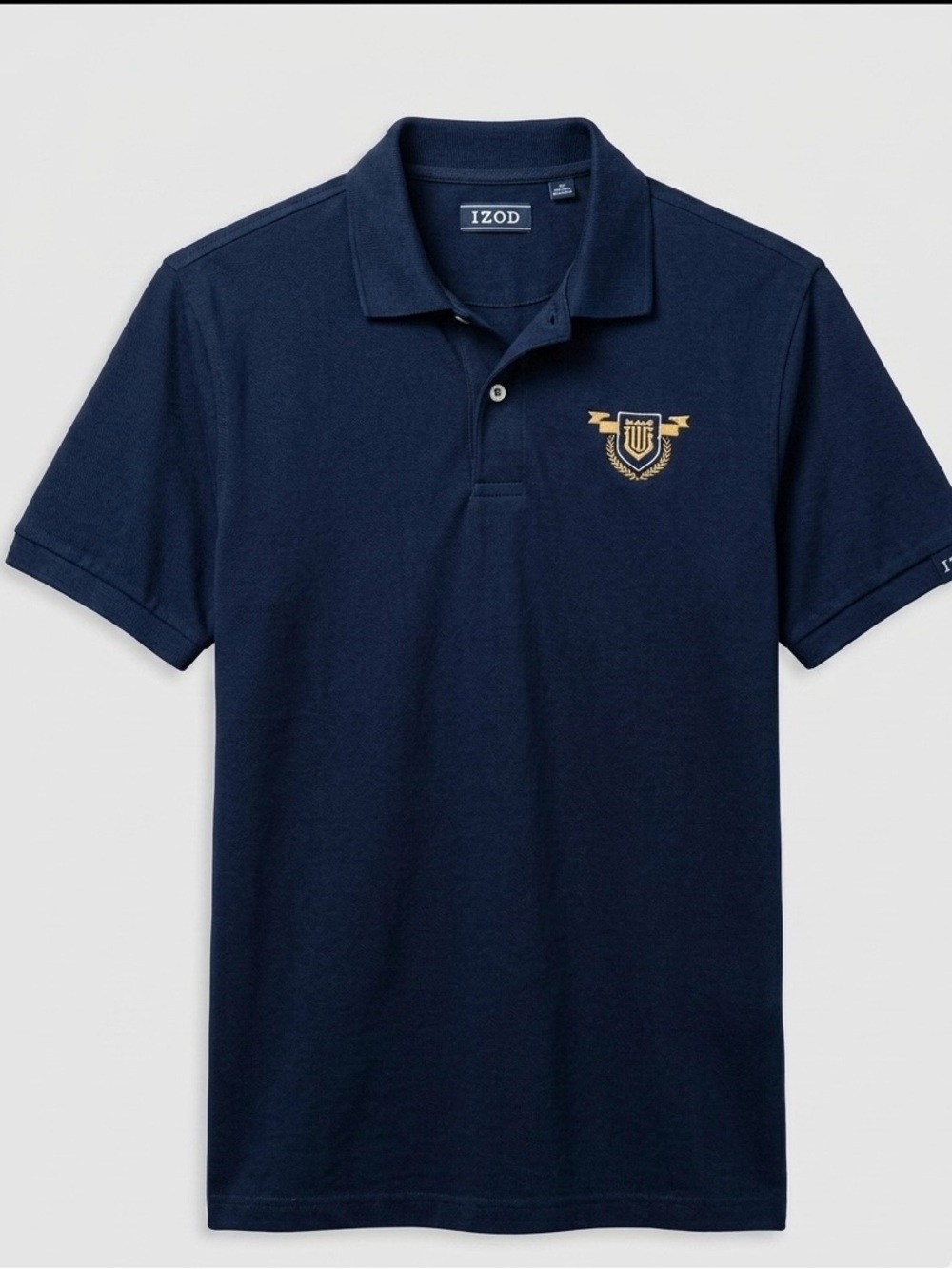 IZOD Navy Polo with Gold Crest Embroidery